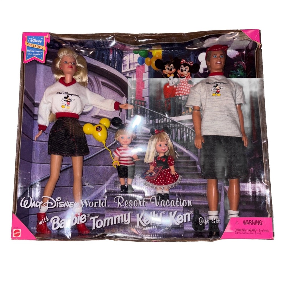 Mattel Walt Disney World Resort Vacation Barbie, Kelly, Tommy, & Ken Dolls (NEW)